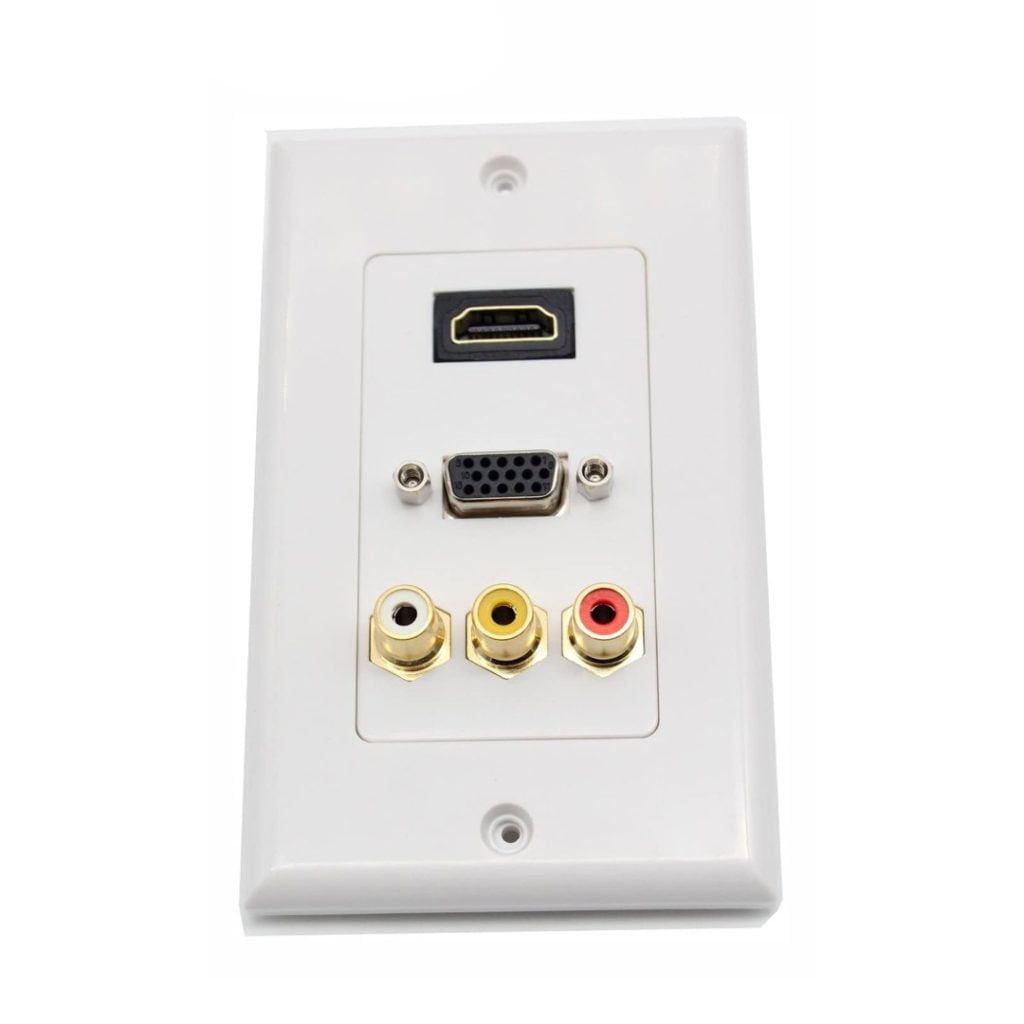 Faceplate Placa Wallplate Hdmi Vga Rca Av Hembra Impormel