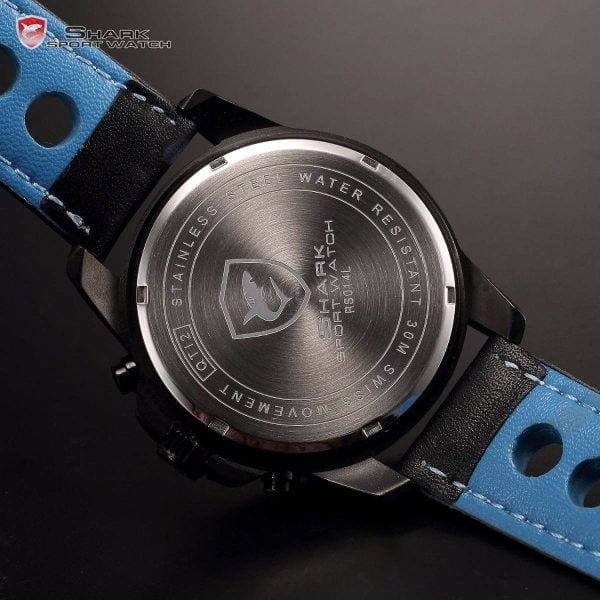 Reloj Original Shark Sh185 Correa Cuero 3 Atm Led Fecha Hora