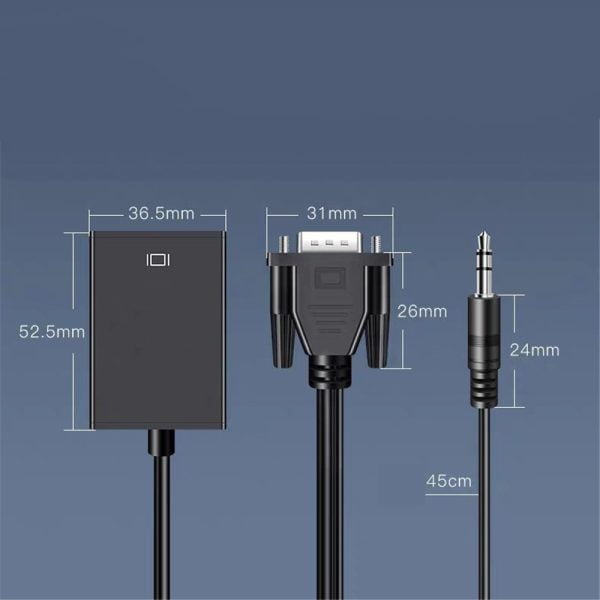 Convertidor Adaptador Señal Vga A Hdmi Ada Hdtv Video 1080p