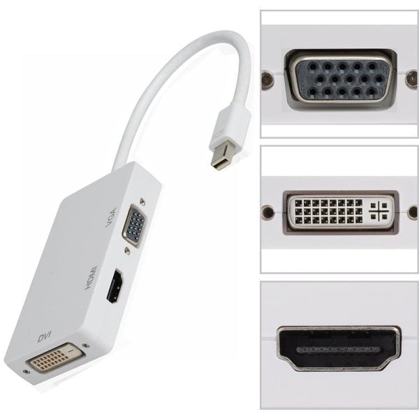 Adaptador Mini Display Port A Vga Dvi Hdmi Macbook Imac