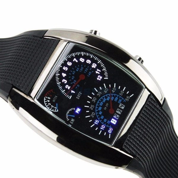 Reloj Digital Hombre Led Deportivo Negro Turbo Resistente
