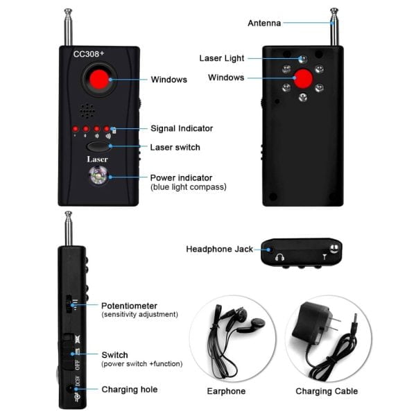Super Detector De Camaras Microfonos Espia Gps Wifi Fm 3g Ip