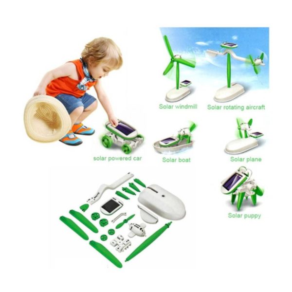 Robot Solar 6 En 1 Kit Educacional Robot Carro Lancha Viento