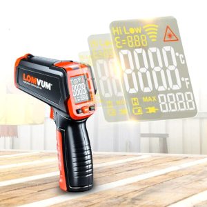 Medidor de Temperatura Pistola Laser Temperatura Display HT650C -50 580 - Industrial - Ecuador