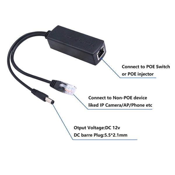 Splitter Poe Activo 48v A 12v Conexion Camaras No Poe