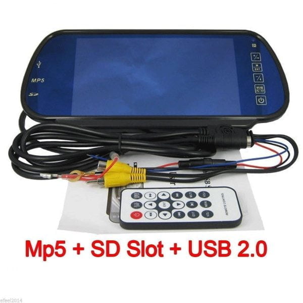 Pantalla Retrovisor 7 Camara Reversa Lector Usb Sd