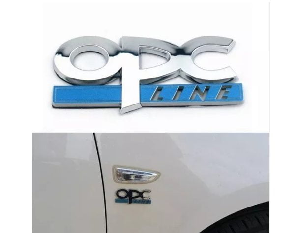 Emblema Logo Opc Line Cromado Adhesivo 3m Tuning Plateado