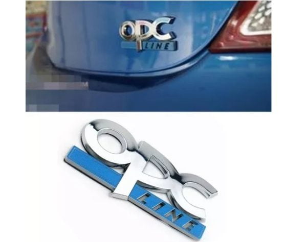 Emblema Logo Opc Line Cromado Adhesivo 3m Tuning Plateado