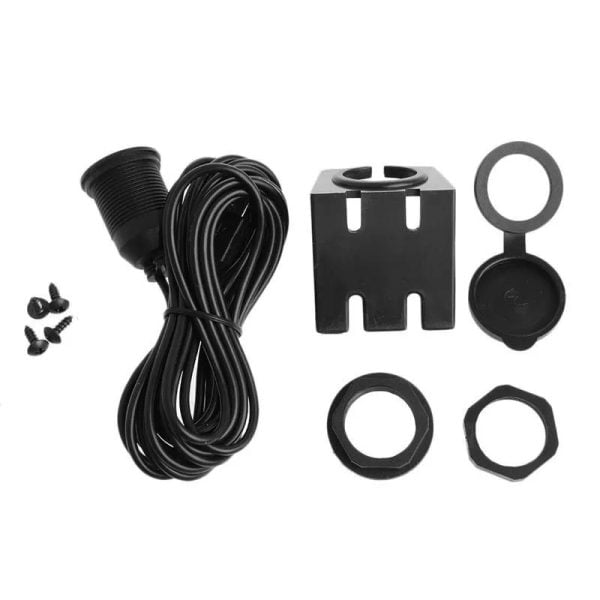 Socket Usb Aux Para Auto Con Extension 2 Metros Y Soporte