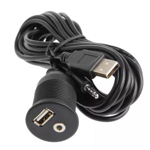 Socket Usb Aux Para Auto Con Extension 2 Metros Y Soporte - Accesorios - Ecuador