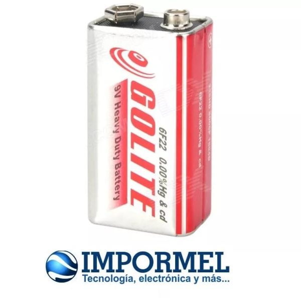 Pila bateria GOLITE 400mAh 9V 6F22 extra duracion