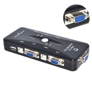Switch Kvm 4 Puertos Usb Coolead 4 Cables Vga De 1.5 Mts