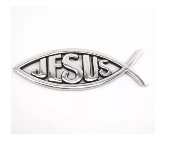 Emblema Logo Jesus Adhesivo 3m Plateado