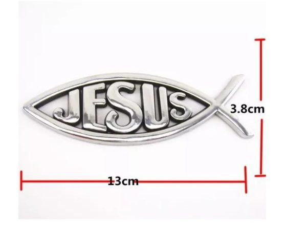 Emblema Logo Jesus Adhesivo 3m Plateado