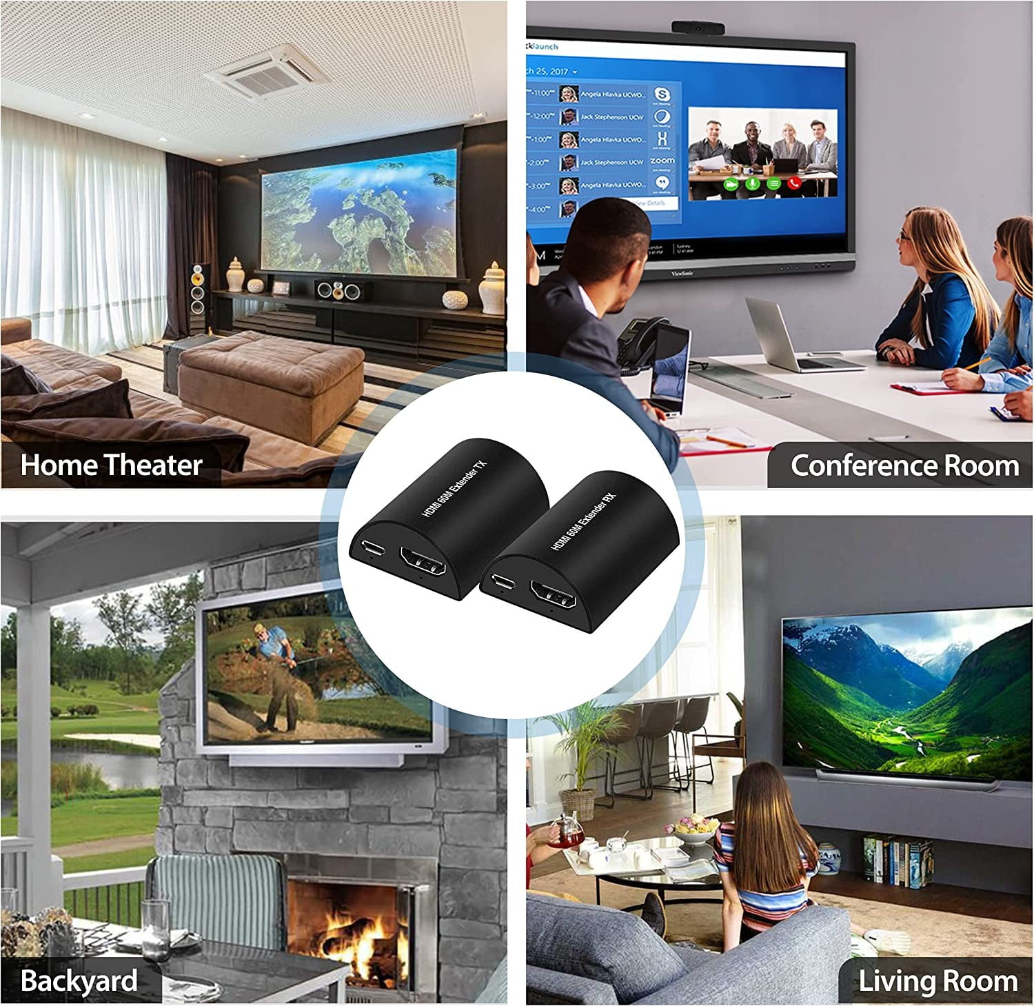 Extensor De Cable Hdmi Mediante Utp Hasta 60 Metros Hd 60m - Audio y Video - Ecuador