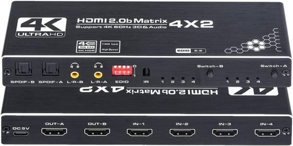 Switch Splitter Hdmi Matriz 4x2 Con Control Remoto Hdmi V1.4