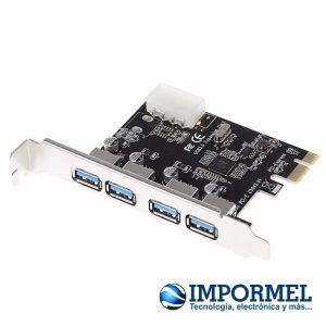 Tarjeta Pci-e Express X1 De 4 Puertos Usb 3.0 Velocidad 5gbp - Accesorios - Ecuador