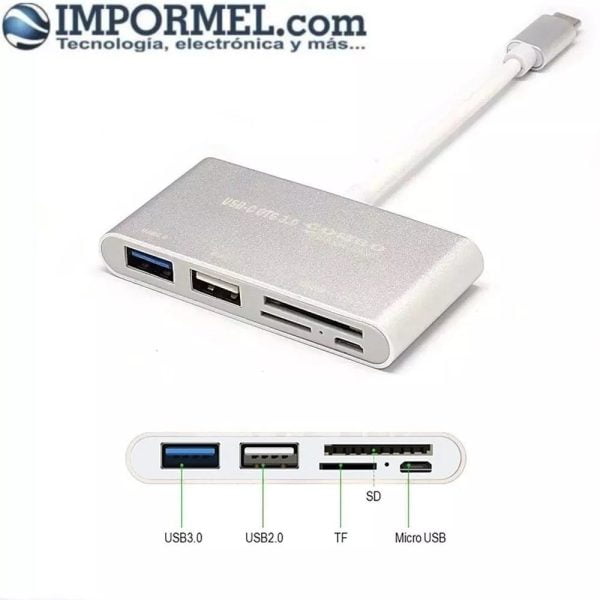 Adaptador Hub Tipo C Usb Para Macbook Adaptador 5 En 1