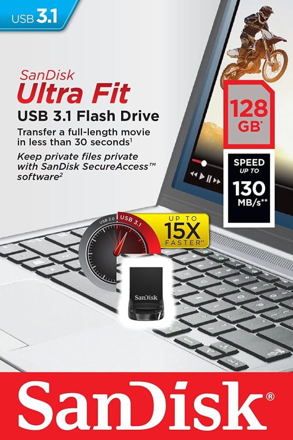 Pendrive Sandisk 128gb Ultra Usb 3.0 3.1 Flash Memory