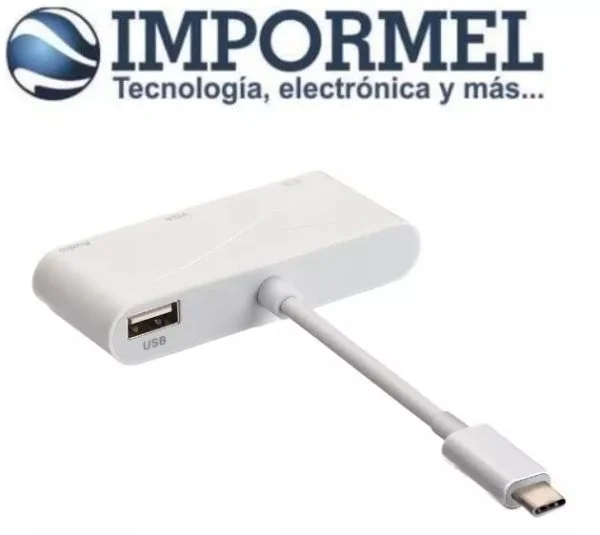 Adaptador Convertidor C Usb Para Macbook 4 En 1 HDMI VGA USB