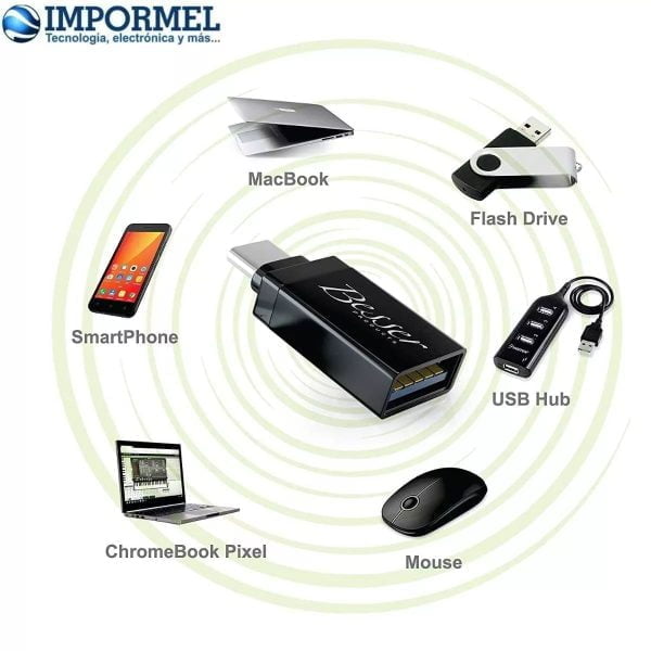 Adaptador Usb Tipo C A Usb 3.0 Telefonos Portatiles Macbook