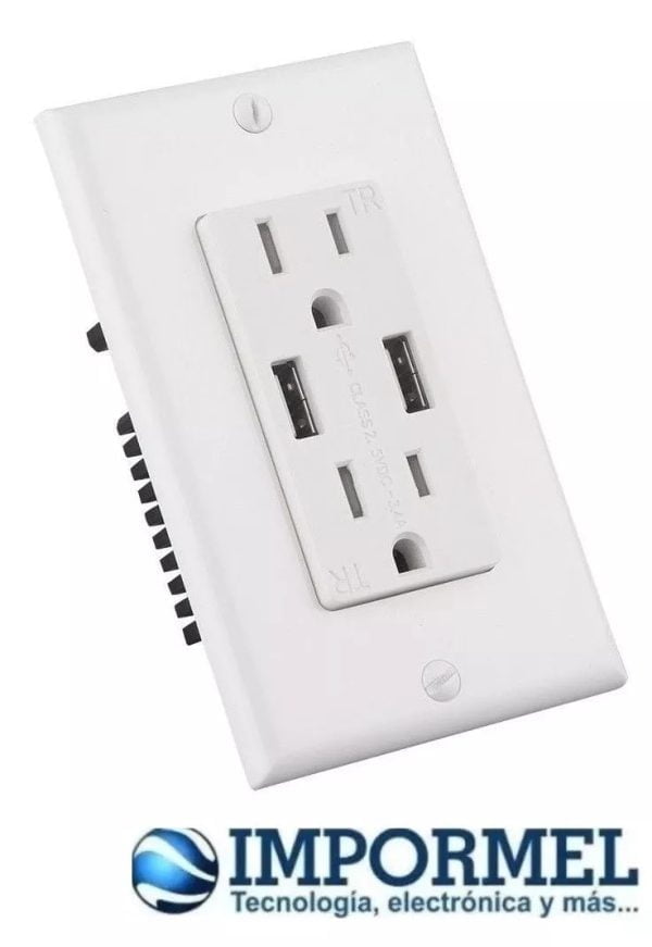 Faceple Wall Plate Toma Corriente Puertos Usb Carga Rapida