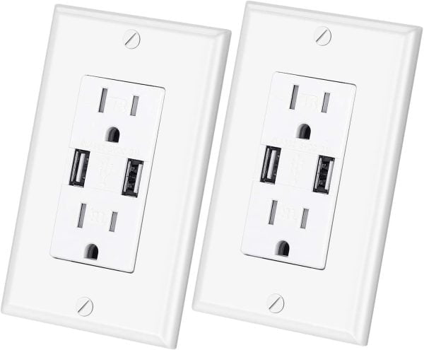 Faceple Wall Plate Toma Corriente Puertos Usb Carga Rapida