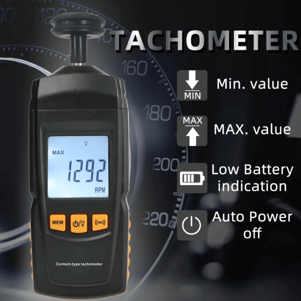 Tacometro Digital De Contacto 0.5 ~ 19999 Rpm Smart Sensor