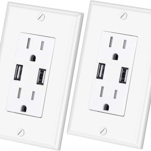 Faceplate Wall Plate Toma Corriente Puertos Usb Carga Rapida - Audio y Video - Ecuador