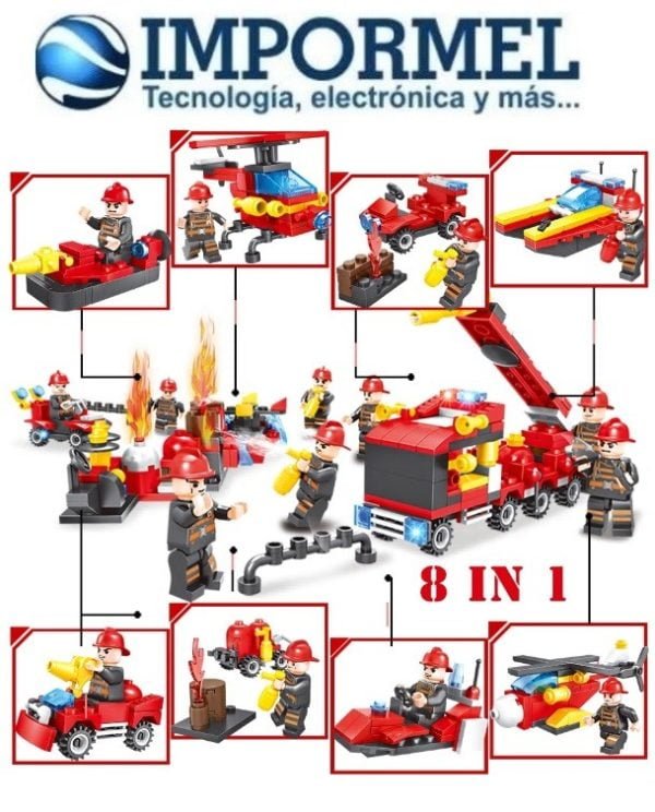Lego Armable 376 Piezas Bombero Ciudad Helicoptero Niños