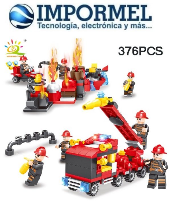 Lego Armable 376 Piezas Bombero Ciudad Helicoptero Niños