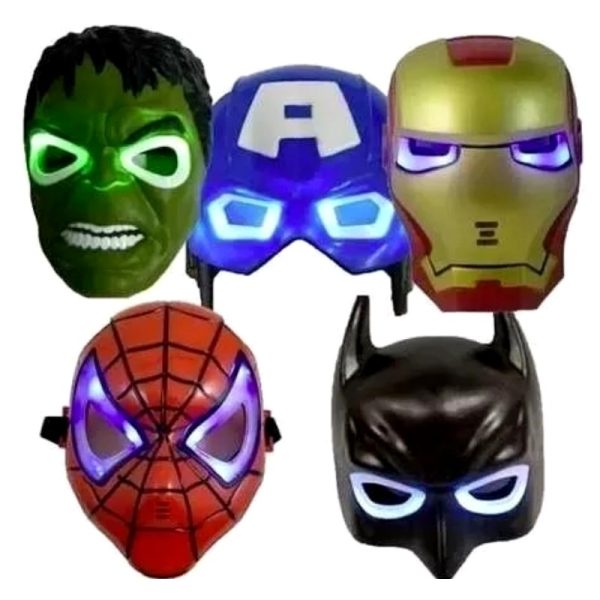 Máscaras Avengers Con Luz Iroman Hulk Batman Spiderman Cap
