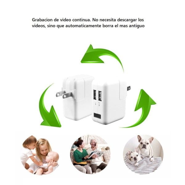 Cargador De Pared Usb 1080p Cámara Espía Oculta Wifi Enchufe