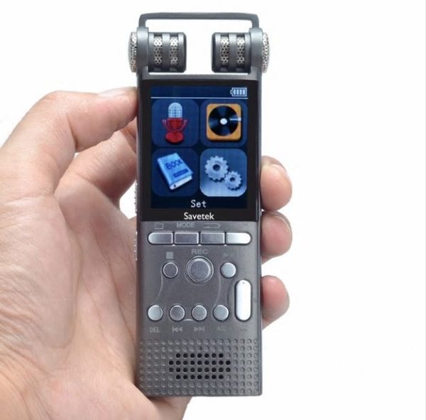 Grabadora De Voz Digital Doble Mic Mp3 Pantalla Led Savetek