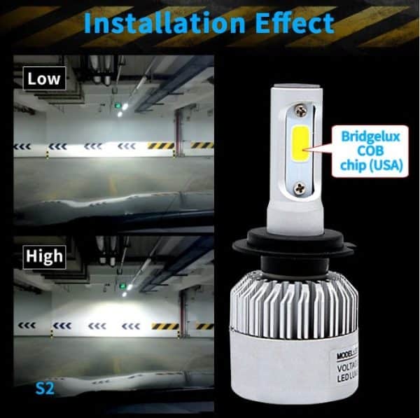 Kit Focos Led 8000 Lm 6500k H1 H3 H7 H11 12v 24v Cob Usa 72w