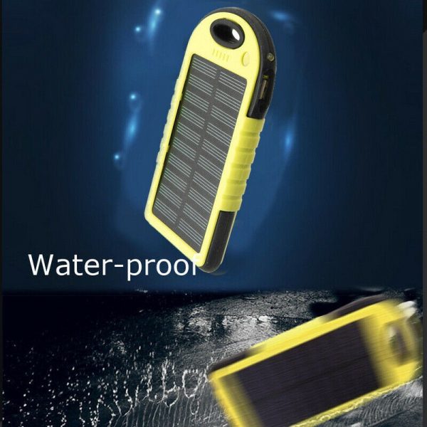 Cargador Solar 5000 Mah Portátil Impermeable Bateria Luz Led