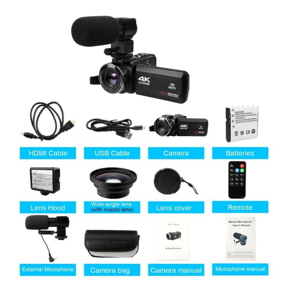 Filmadora Camara Komery 4k Visión Nocturna Hd Tactil Mic