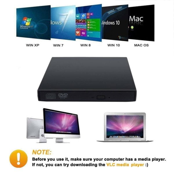 Dvd Rom Cd Rw Usb Portable Externo Slim Grabadora Lectora