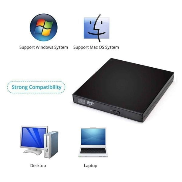 Dvd Rom Cd Rw Usb Portable Externo Slim Grabadora Lectora