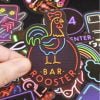 50 Stickers Neon Anime Animales Regalo Carro Bicicleta