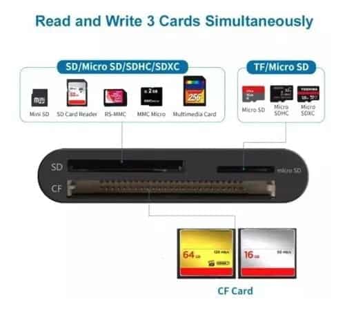 Lector Memoria Compact Flash Usb 3.0 Micro Sd Ms Tarjetas - Fotografia - Ecuador