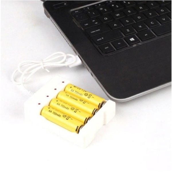 Cargador Usb 4 Pilas Recargable Aa Aaa Baterias Funcional