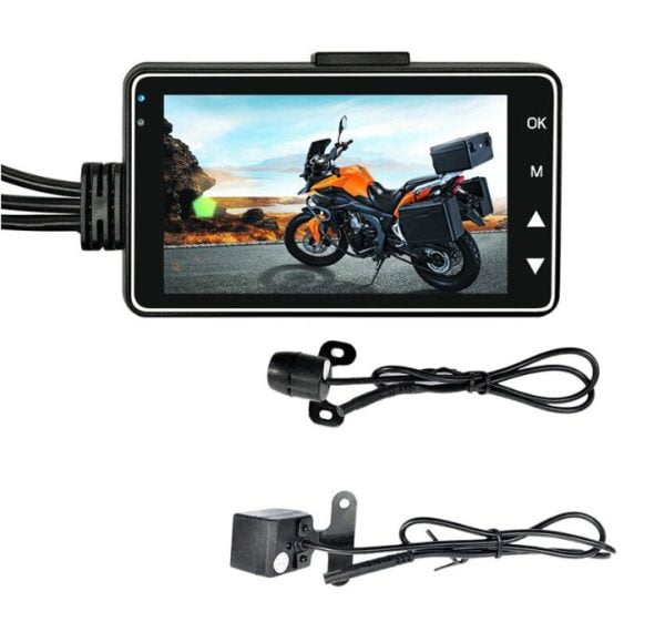 Monitor Con Doble Cámara 2 En 1 Para Moto Pantalla Lcd