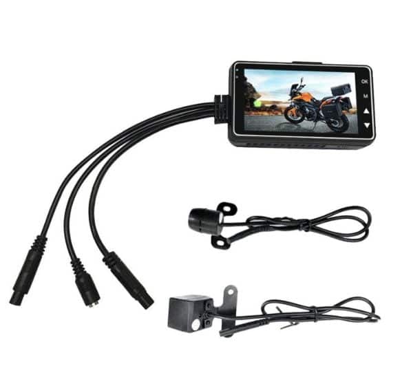 Monitor Con Doble Cámara 2 En 1 Para Moto Pantalla Lcd