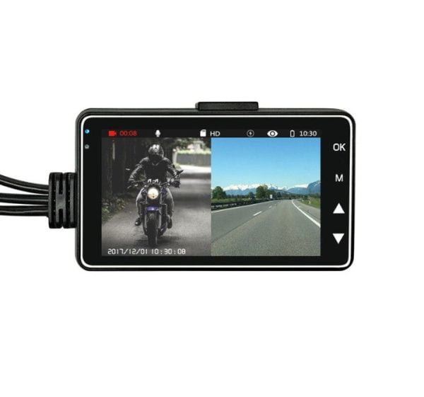 Monitor Con Doble Cámara 2 En 1 Para Moto Pantalla Lcd