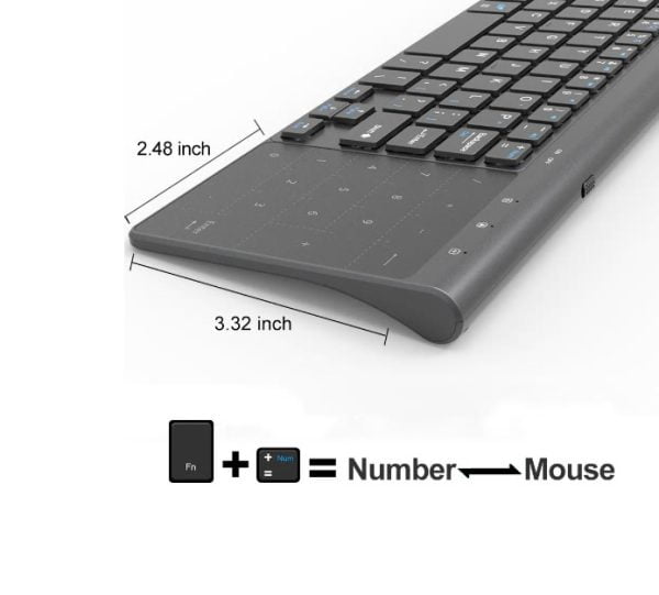 Teclado Táctil Inalámbrico Completo Numerico Mouse Laptop
