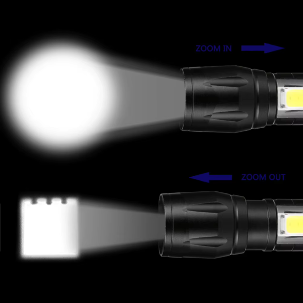 Linterna Led Recargable Aluminio Prueba Agua Con Zoom 2000lm