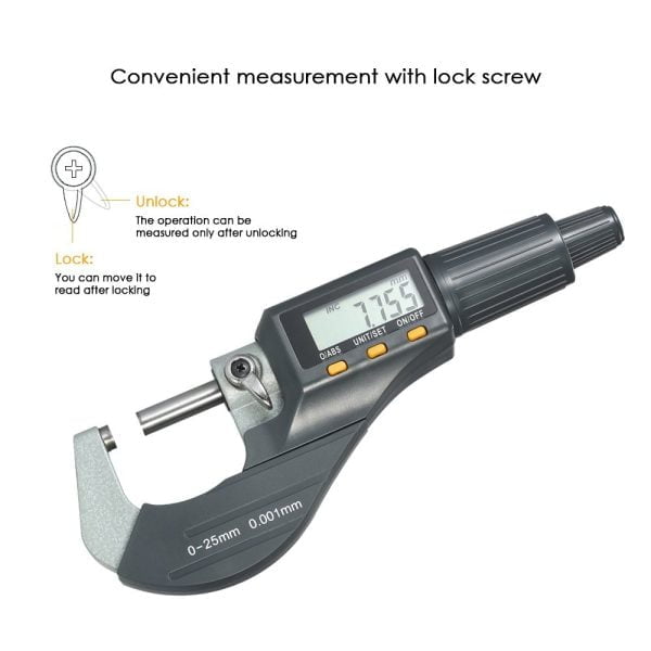 Micrometro Digital De 0 - 25 Mm Precision 0.001mm Exactitud