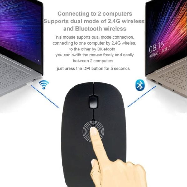Mouse Bluetooth Inalambrico 2.4ghz 1600 Dpi Ergonomico