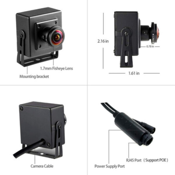 Mini Camara De Red Ip Ojo De Pez Poe Onvif P2p Cctv 1080p